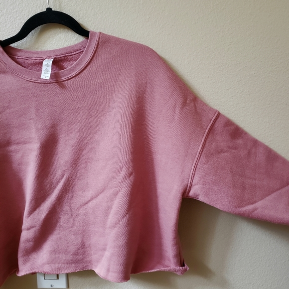 Dusty pink fleece crop top - Picture 5 of 6
